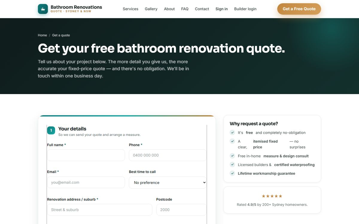 bathroomrenovationsquote.com.au: Get quotes: the renovation brief